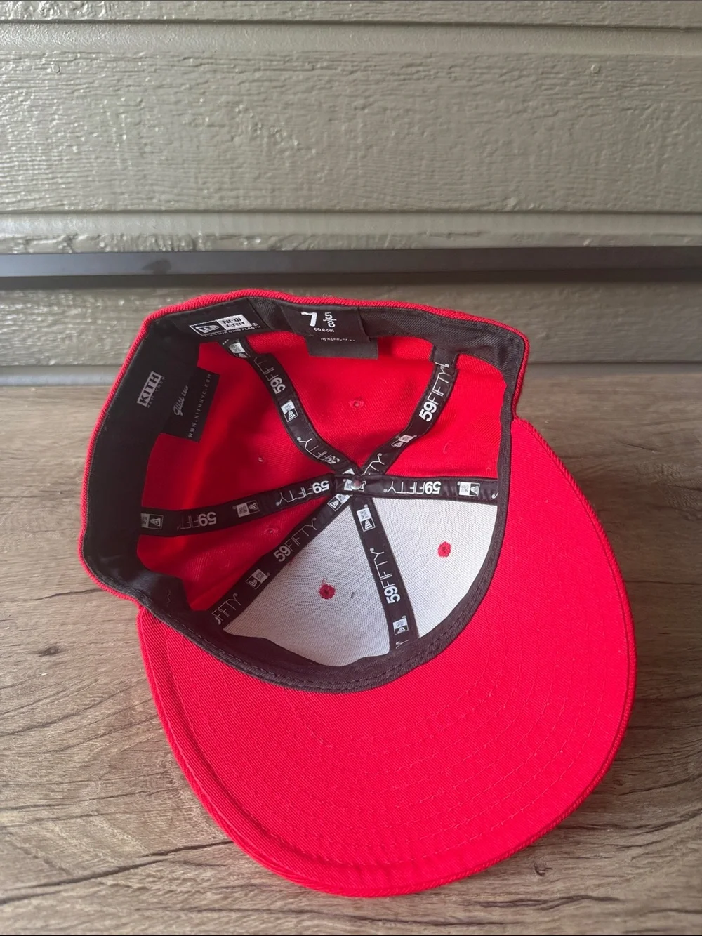 Kith x New Era Men’s Red Hat with White 'K' Logo size 7 5/8